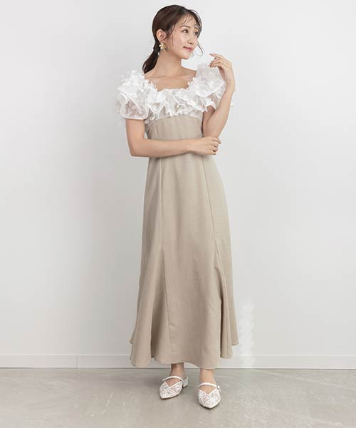 【SALE】【Flower Collection】3Dフラワーマーメードワンピース