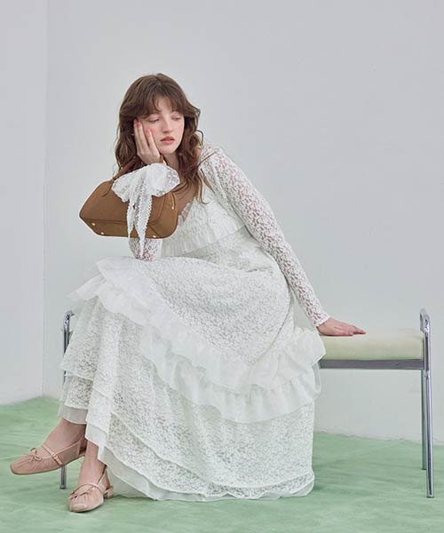 カットレースキャミワンピース×ボレロセット
