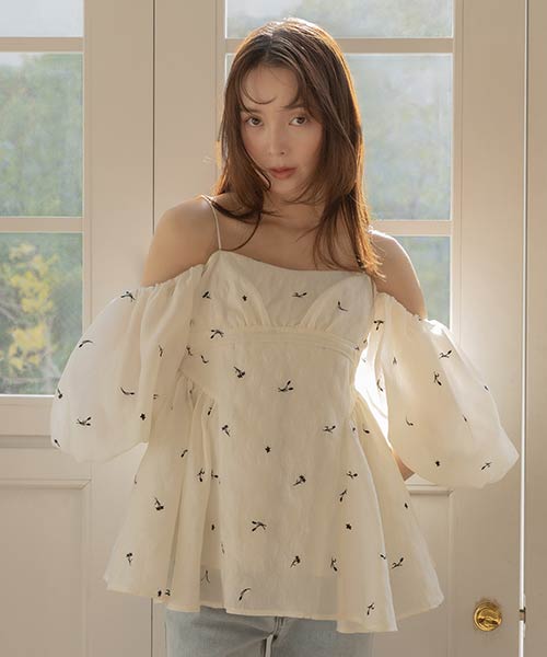 【Tulip Collection】3WAY ギャザーペプラムトップス