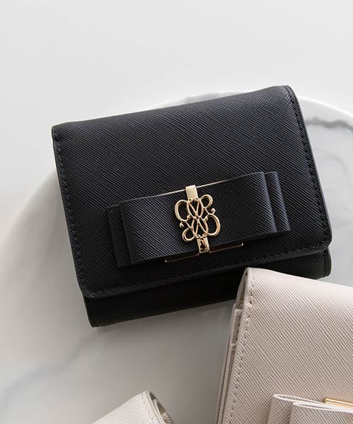 モノグラムリボン二つ折りウォレット