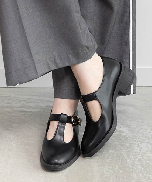 【SALE】ベーシックTストラップシューズ