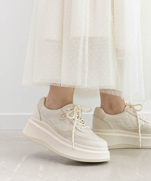 【SALE】キルティングプラットフォームスニーカー