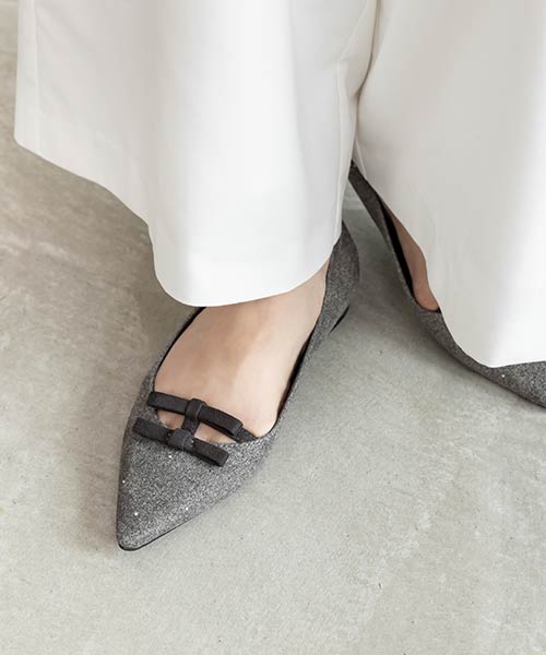 【SALE】ミニリボンフラットパンプス