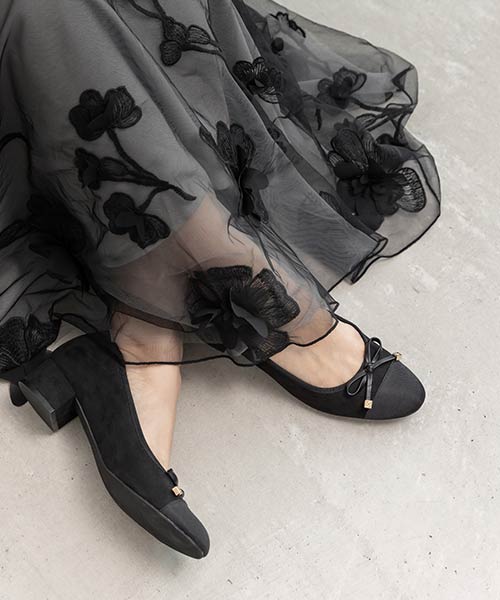 【SALE】コンビマテリアルラウンドトゥパンプス