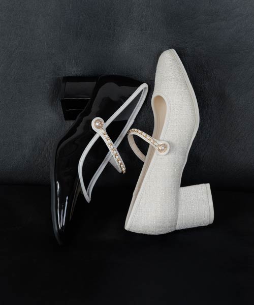 チェーンストラップメリージェーンパンプス