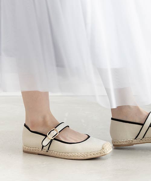 エスパドリーユライクメリージェーンパンプス
